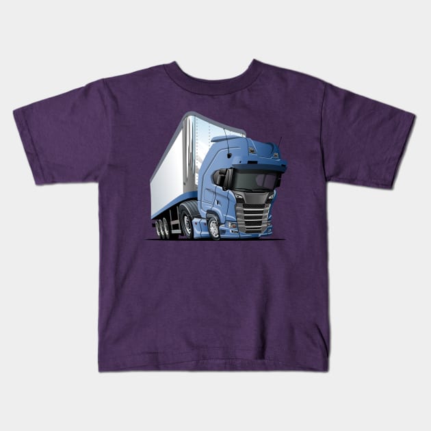 Cartoon truck Kids T-Shirt by Mechanik